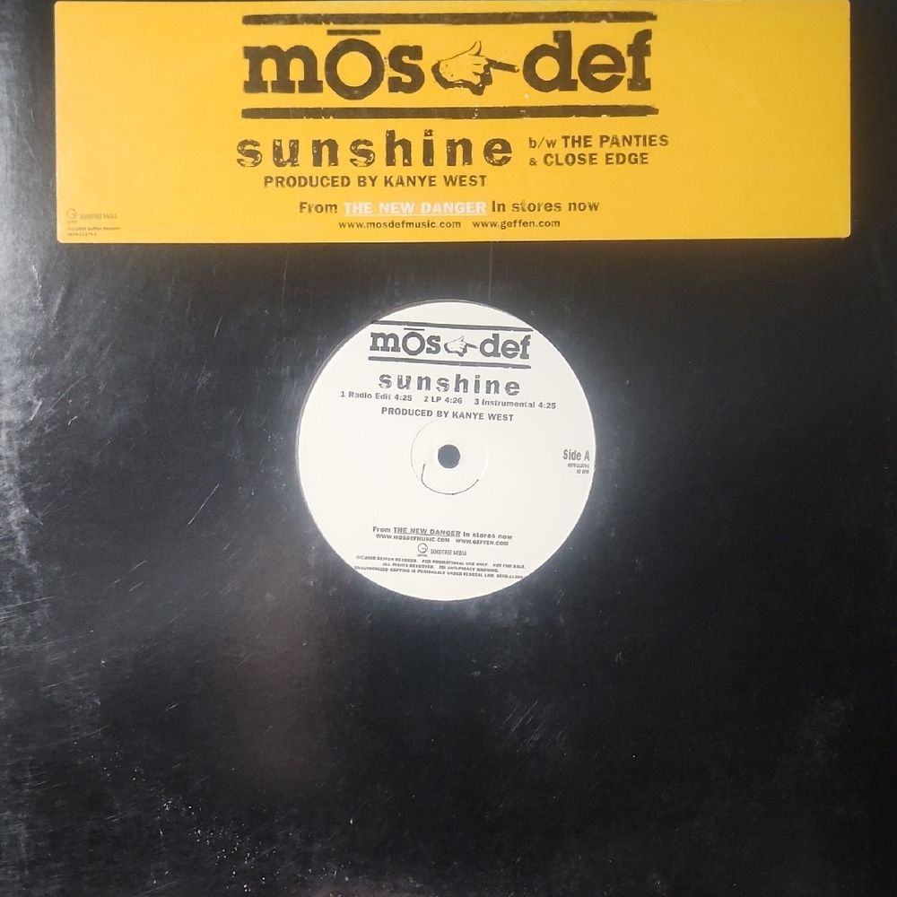 Sunshine Vinyl Record MOS DEF SINGLE - Black As Is Condition